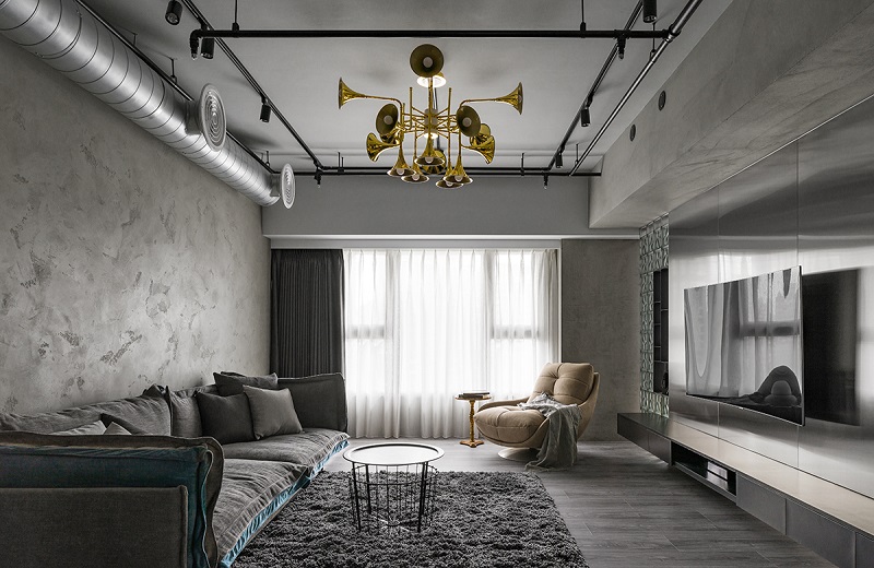 工業(yè)風(fēng)客廳裝修效果圖