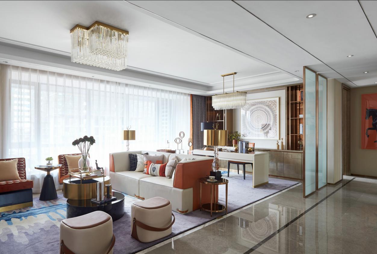 輕奢風(fēng)格客廳裝修效果圖