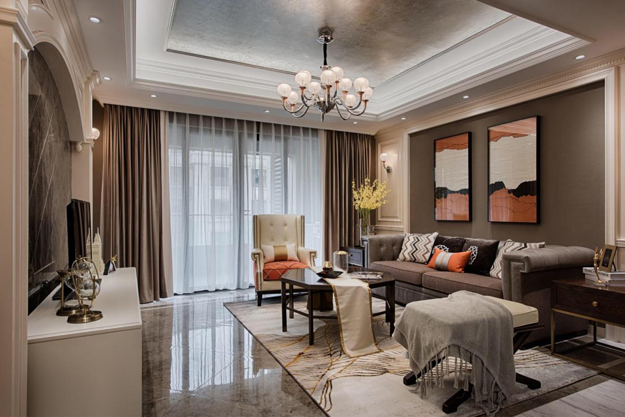 美式風(fēng)格客廳裝修案例效果圖